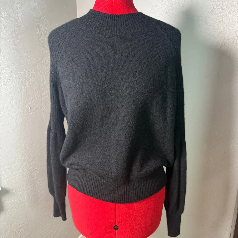 27 Miles 100% Cashmere Black Lounge Sweater Women’s Soft Knit Pullover